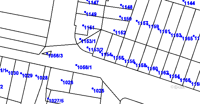 Parcela st. 1154 v KÚ Maloměřice, Katastrální mapa