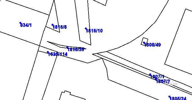 Parcela st. 1816/48 v KÚ Maloměřice, Katastrální mapa