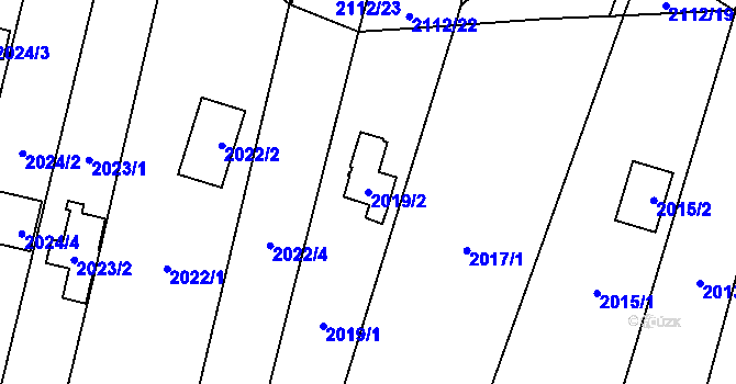 Parcela st. 2019/2 v KÚ Maloměřice, Katastrální mapa