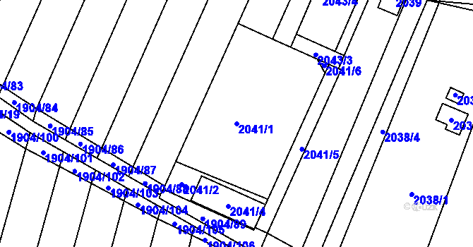 Parcela st. 2041/1 v KÚ Maloměřice, Katastrální mapa