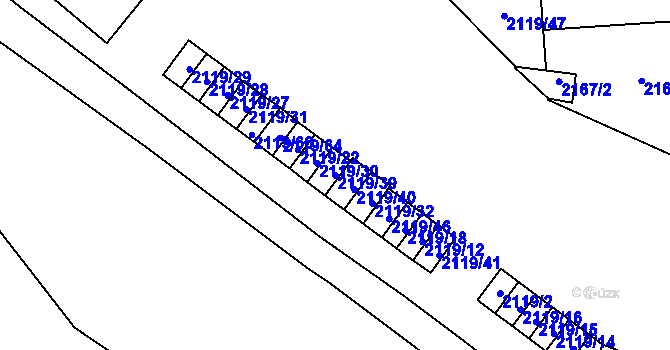 Parcela st. 2119/39 v KÚ Maloměřice, Katastrální mapa