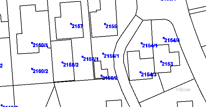 Parcela st. 2156/1 v KÚ Maloměřice, Katastrální mapa
