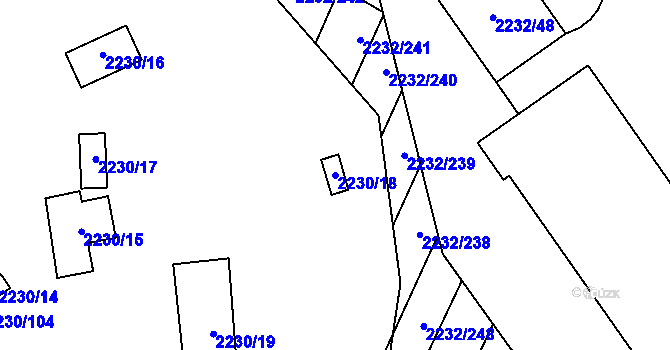 Parcela st. 2230/18 v KÚ Maloměřice, Katastrální mapa