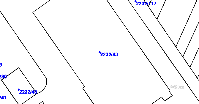 Parcela st. 2232/43 v KÚ Maloměřice, Katastrální mapa