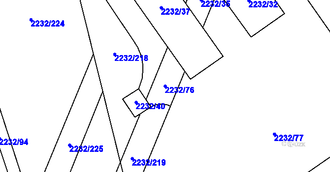Parcela st. 2232/76 v KÚ Maloměřice, Katastrální mapa