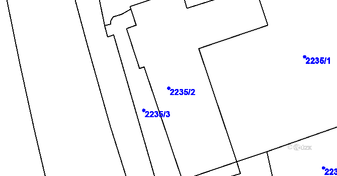 Parcela st. 2235/2 v KÚ Maloměřice, Katastrální mapa