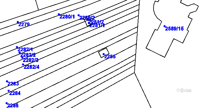 Parcela st. 2285 v KÚ Maloměřice, Katastrální mapa