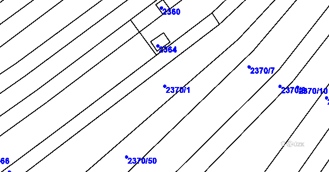 Parcela st. 2370/1 v KÚ Maloměřice, Katastrální mapa
