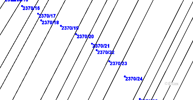 Parcela st. 2370/22 v KÚ Maloměřice, Katastrální mapa