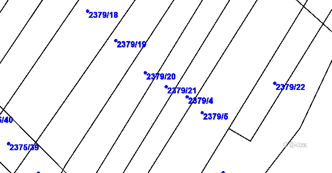 Parcela st. 2379/21 v KÚ Maloměřice, Katastrální mapa