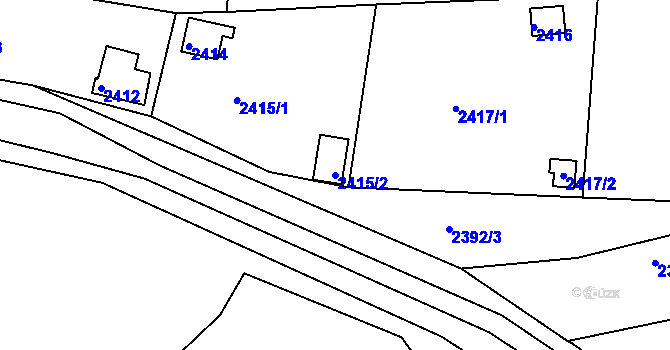 Parcela st. 2415/2 v KÚ Maloměřice, Katastrální mapa