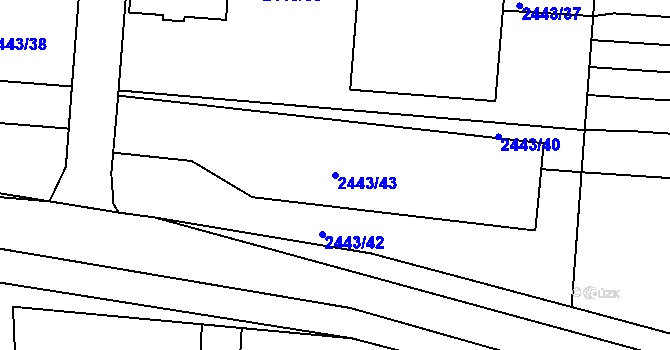 Parcela st. 2443/43 v KÚ Maloměřice, Katastrální mapa