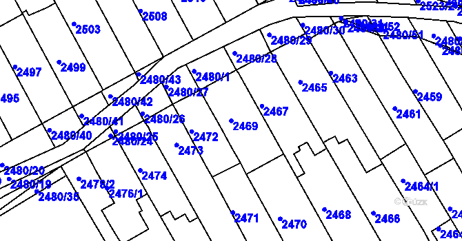 Parcela st. 2469 v KÚ Maloměřice, Katastrální mapa