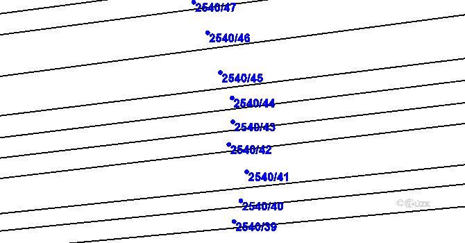 Parcela st. 2540/43 v KÚ Maloměřice, Katastrální mapa
