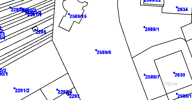 Parcela st. 2589/6 v KÚ Maloměřice, Katastrální mapa