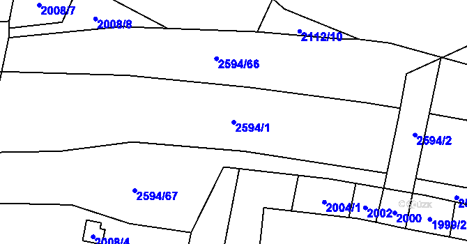 Parcela st. 2594/1 v KÚ Maloměřice, Katastrální mapa