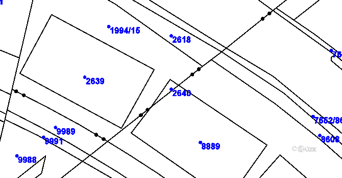 Parcela st. 2640 v KÚ Maloměřice, Katastrální mapa