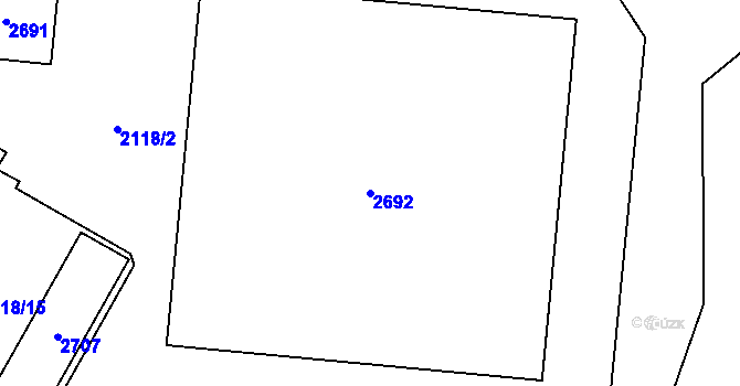 Parcela st. 2692 v KÚ Maloměřice, Katastrální mapa