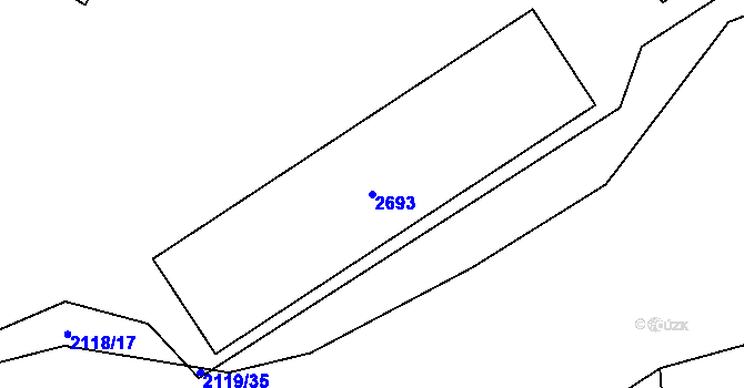 Parcela st. 2693 v KÚ Maloměřice, Katastrální mapa