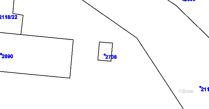 Parcela st. 2708 v KÚ Maloměřice, Katastrální mapa