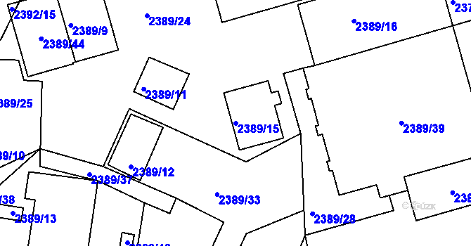 Parcela st. 2389/15 v KÚ Maloměřice, Katastrální mapa