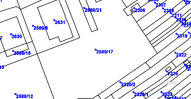 Parcela st. 2589/17 v KÚ Maloměřice, Katastrální mapa