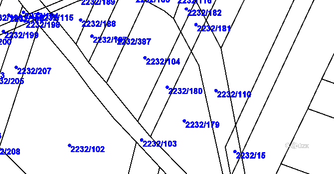 Parcela st. 2232/180 v KÚ Maloměřice, Katastrální mapa