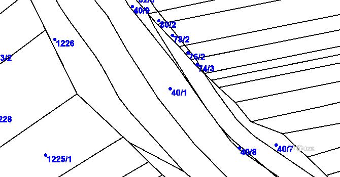 Parcela st. 40/1 v KÚ Maloměřice, Katastrální mapa