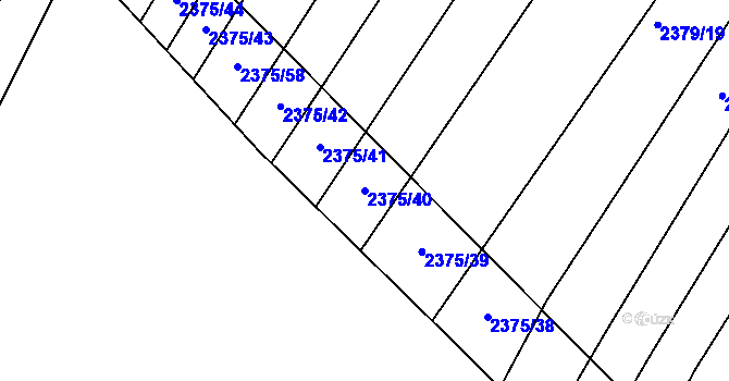 Parcela st. 2375/40 v KÚ Maloměřice, Katastrální mapa
