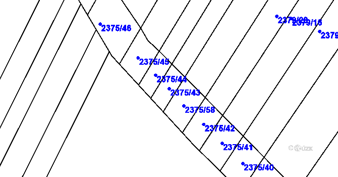 Parcela st. 2375/43 v KÚ Maloměřice, Katastrální mapa