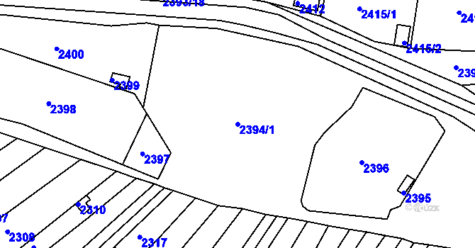 Parcela st. 2394/1 v KÚ Maloměřice, Katastrální mapa