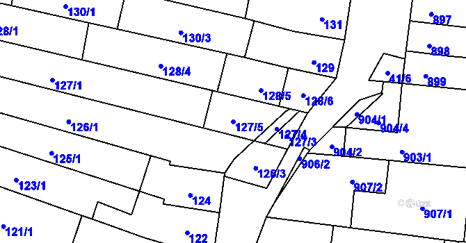 Parcela st. 127/5 v KÚ Maloměřice, Katastrální mapa