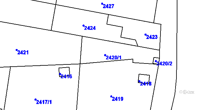 Parcela st. 2420/1 v KÚ Maloměřice, Katastrální mapa