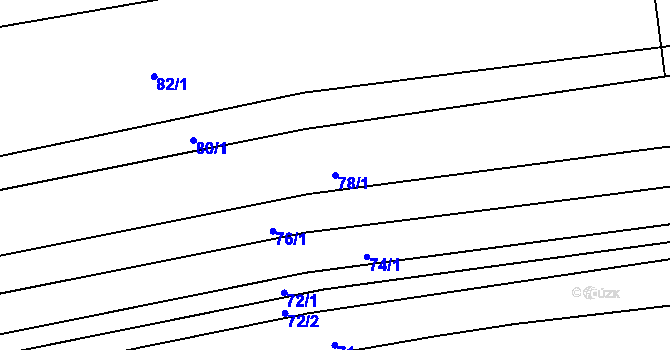 Parcela st. 78/1 v KÚ Maloměřice, Katastrální mapa