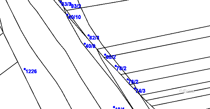 Parcela st. 80/2 v KÚ Maloměřice, Katastrální mapa