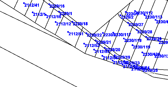 Parcela st. 2112/52 v KÚ Maloměřice, Katastrální mapa