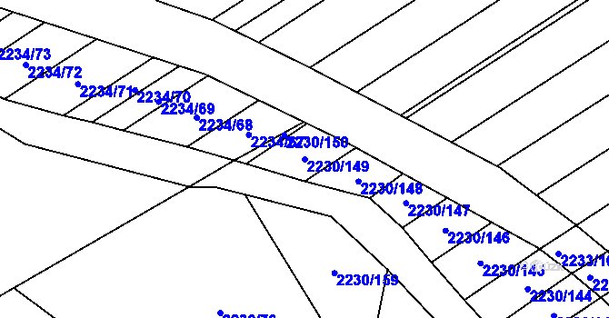Parcela st. 2230/149 v KÚ Maloměřice, Katastrální mapa