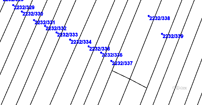 Parcela st. 2232/336 v KÚ Maloměřice, Katastrální mapa