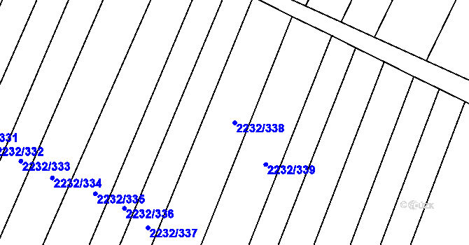 Parcela st. 2232/338 v KÚ Maloměřice, Katastrální mapa