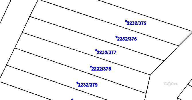Parcela st. 2232/377 v KÚ Maloměřice, Katastrální mapa