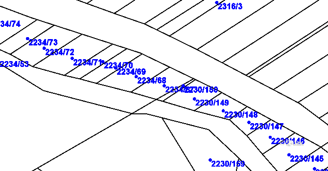 Parcela st. 2234/67 v KÚ Maloměřice, Katastrální mapa