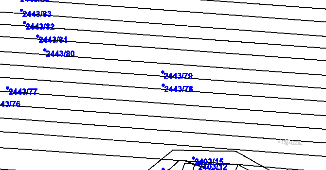 Parcela st. 2443/78 v KÚ Maloměřice, Katastrální mapa