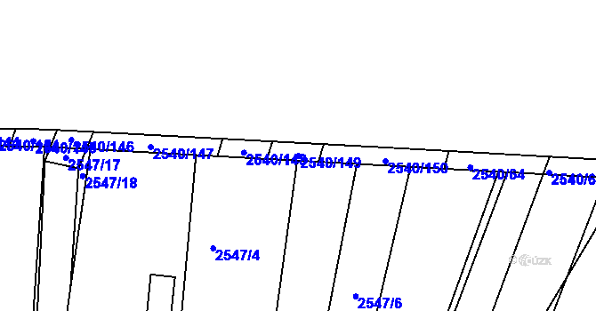 Parcela st. 2540/149 v KÚ Maloměřice, Katastrální mapa