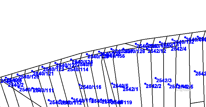 Parcela st. 2540/156 v KÚ Maloměřice, Katastrální mapa