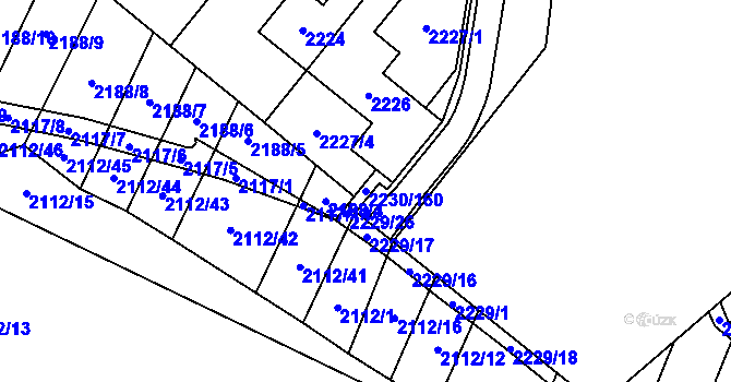 Parcela st. 2230/160 v KÚ Maloměřice, Katastrální mapa