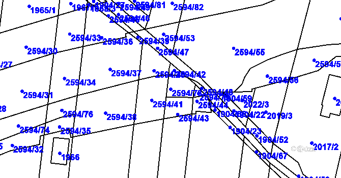 Parcela st. 2594/78 v KÚ Maloměřice, Katastrální mapa