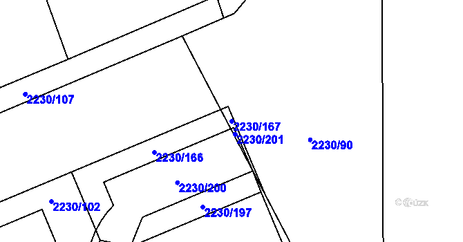 Parcela st. 2230/167 v KÚ Maloměřice, Katastrální mapa