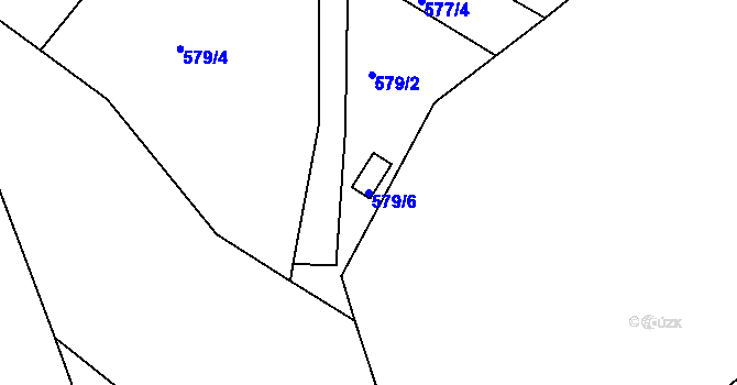 Parcela st. 579/6 v KÚ Obřany, Katastrální mapa