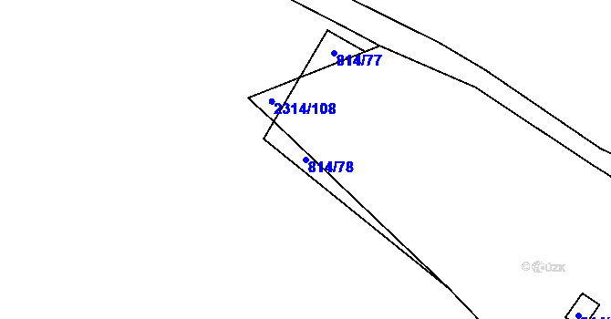 Parcela st. 814/78 v KÚ Obřany, Katastrální mapa