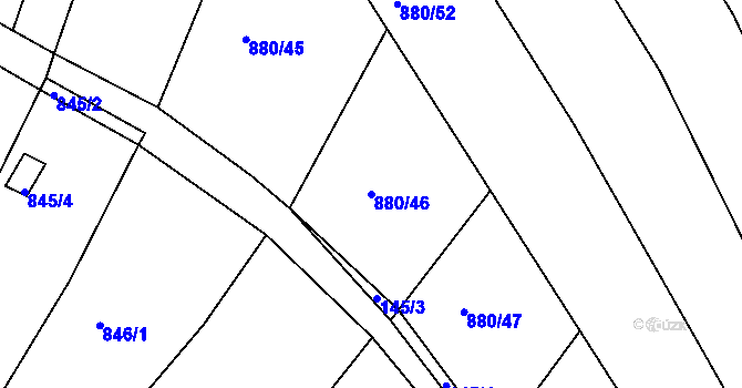 Parcela st. 880/46 v KÚ Obřany, Katastrální mapa